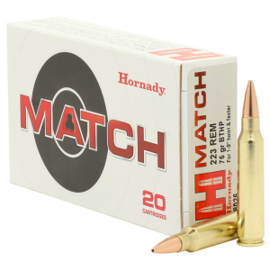 Hornady Match 223 REM 75 GR BTHP
